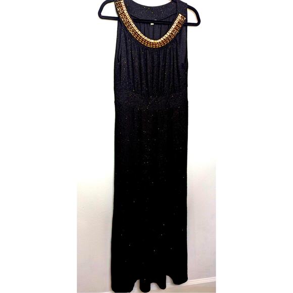 Haani Rare gown with black and gold beadwork sz large Bust 38 Waist31"Hips 44" - Picture 13 of 14